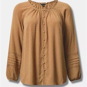 Torrid Black Long Sleeve Crochet Boho Indie Goth Whimsigoth Dark Fairy Top 2X